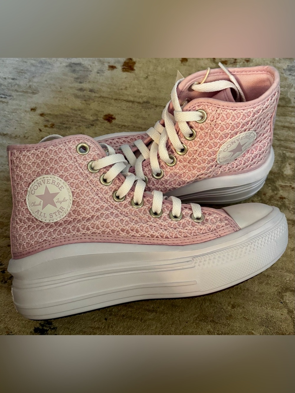 NWT! Converse All Star Chuck Taylor Move Platform Crochet High Top Sneakers - Picture 4 of 5